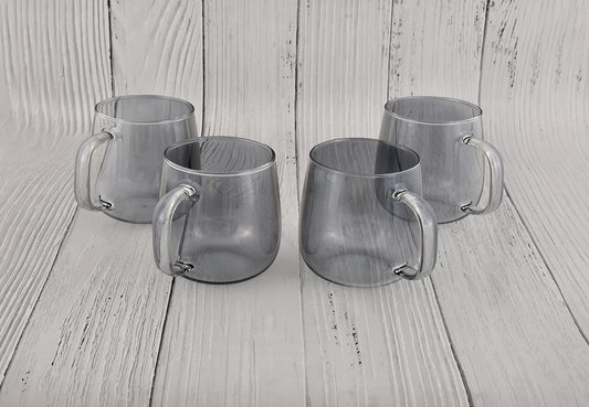 Gray Transparent Cups (Set of 4)