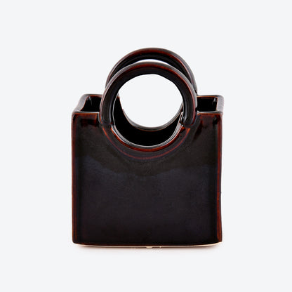 Mini Fancy Ceramic Bag - Dark Brown