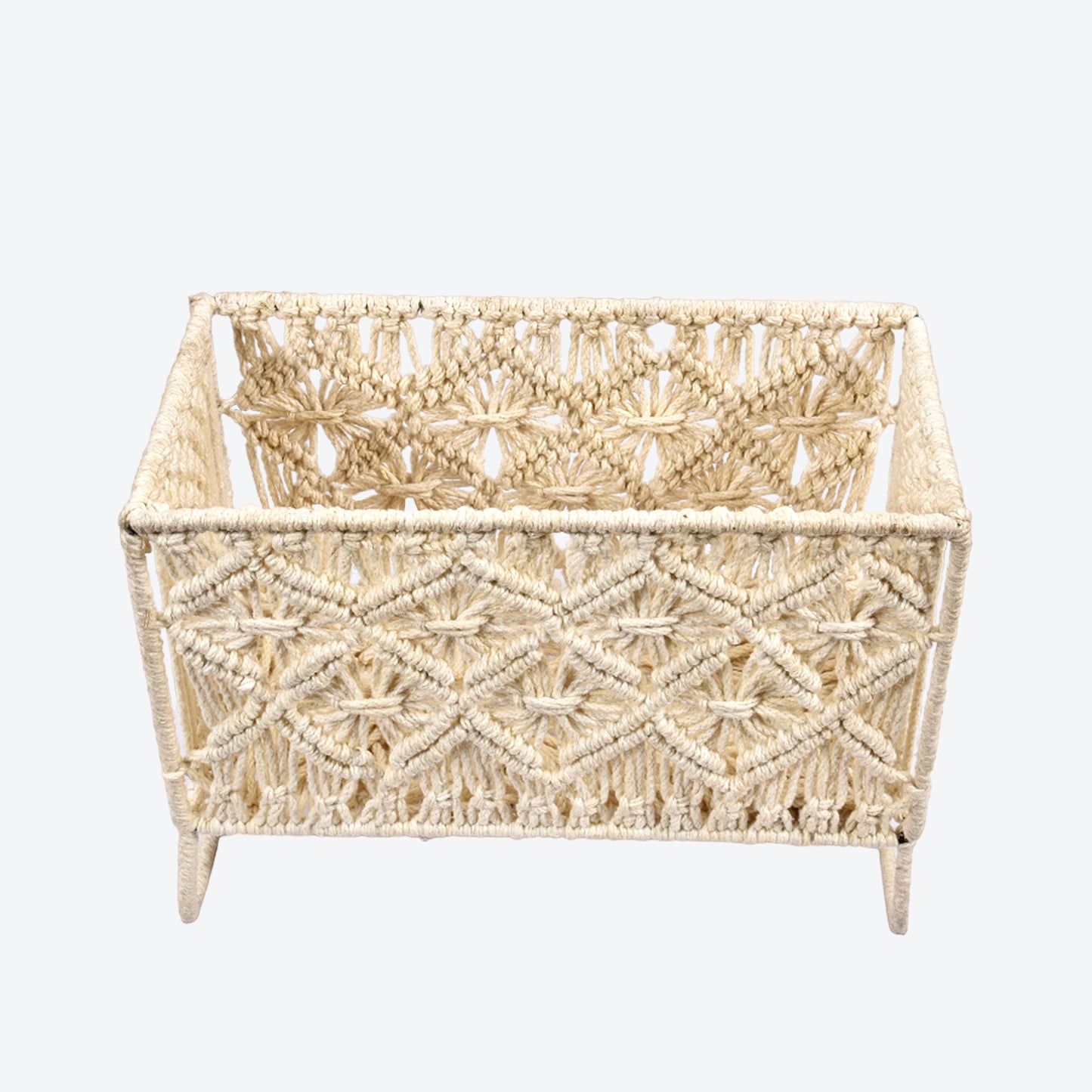 Ivory Elegance Macrame Basket (Set of 2)