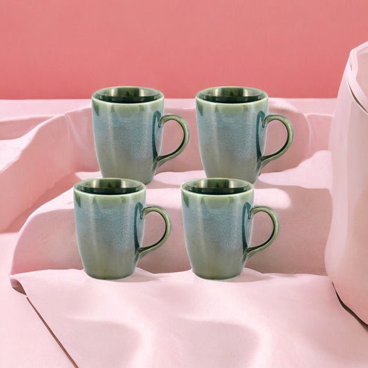 Garden Green Ceramic Mugs (Set of 4)